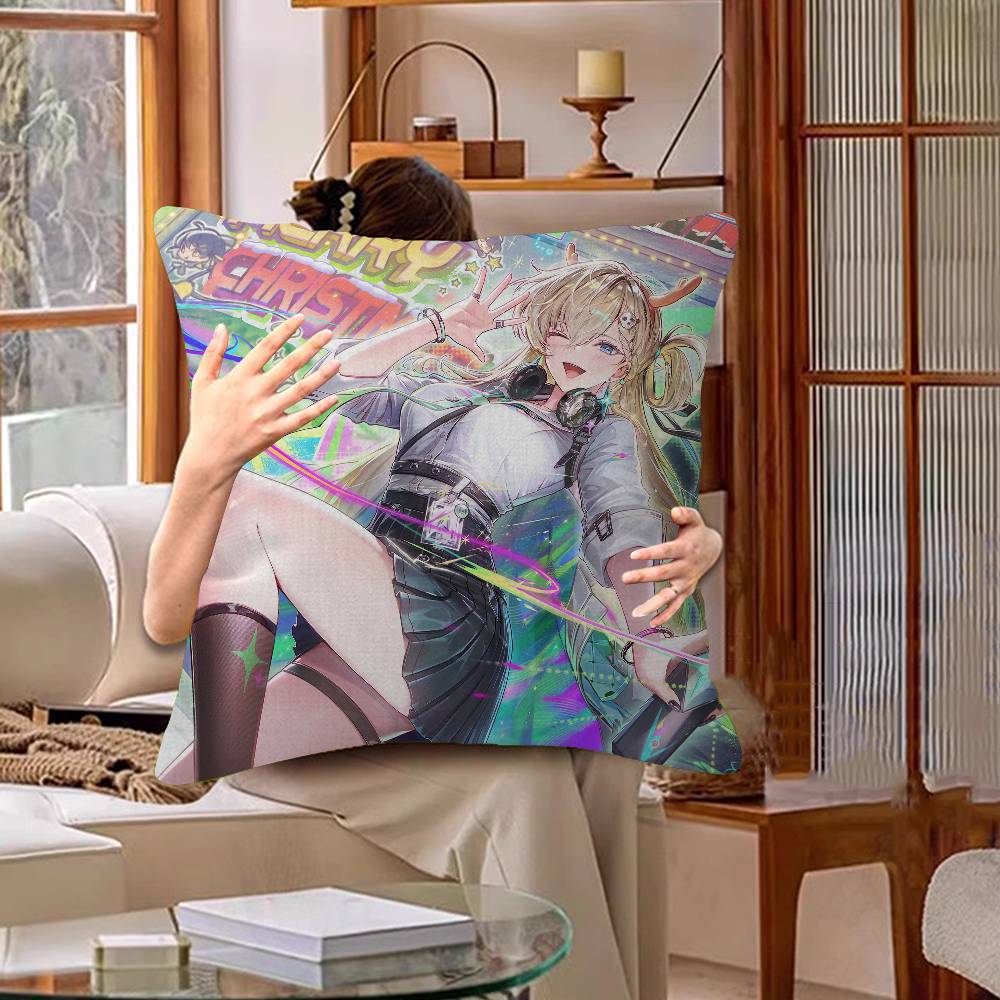 Lynae Mornye Pretty Anime Pillow Cushion Cover Pillowcase Living Room Sofa Home Decor Customized