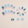 Cool summer sparkle French European and American ins style square diamond butterfly glitter fake nails