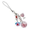 Adorable Ice Cream Design Crystal Phone Lanyard Green Pendant Keychain Gift Unisex Ice Cream Cup Keychain for Her