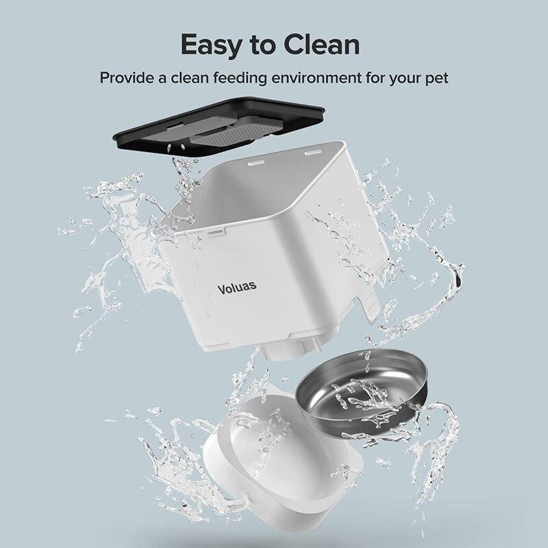 6L Automatic Pet Feeder for Cats WiFi Smart Stainless Steel Tow Bowl Dog Feeder Large Capacity Timed Feed Trough Fo Wifi