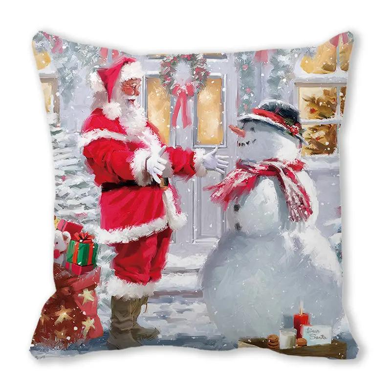 Christmas Decoration Pillow Case Sofa Cushion Cover Bedroom Room Dormitory Home   New Year Gift