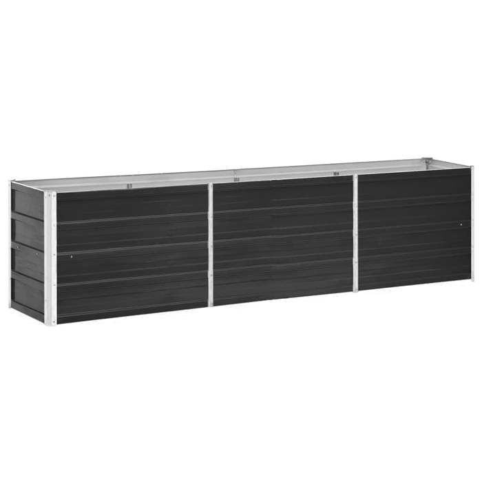 VidaXL Lit surélevé de jardin Acier galvanisé 240x40x45 cm Anthracite