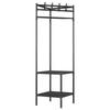 Modern Minimalist Metal Floor Coat Rack: Multifunctional Bedroom Clothes Hanger & Storage Solution.