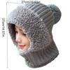 Winter Warm Fleece Lined Knit Hat Thermal Cashmere Integrated Pullover Hat Casual Fur Beanies Cap