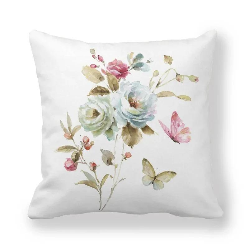 Housse de coussin florale camélia Rose, taie d'oreiller Vintage à imprimé Floral, décorative pour canapé
