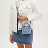 Coach Andrea 15 Logo Internal Multi-Functional Pocket Crocodile Embossed Leather Shoulder Crossbody Tote Bag Mini Women Handbags Blue CR209-QBCFL