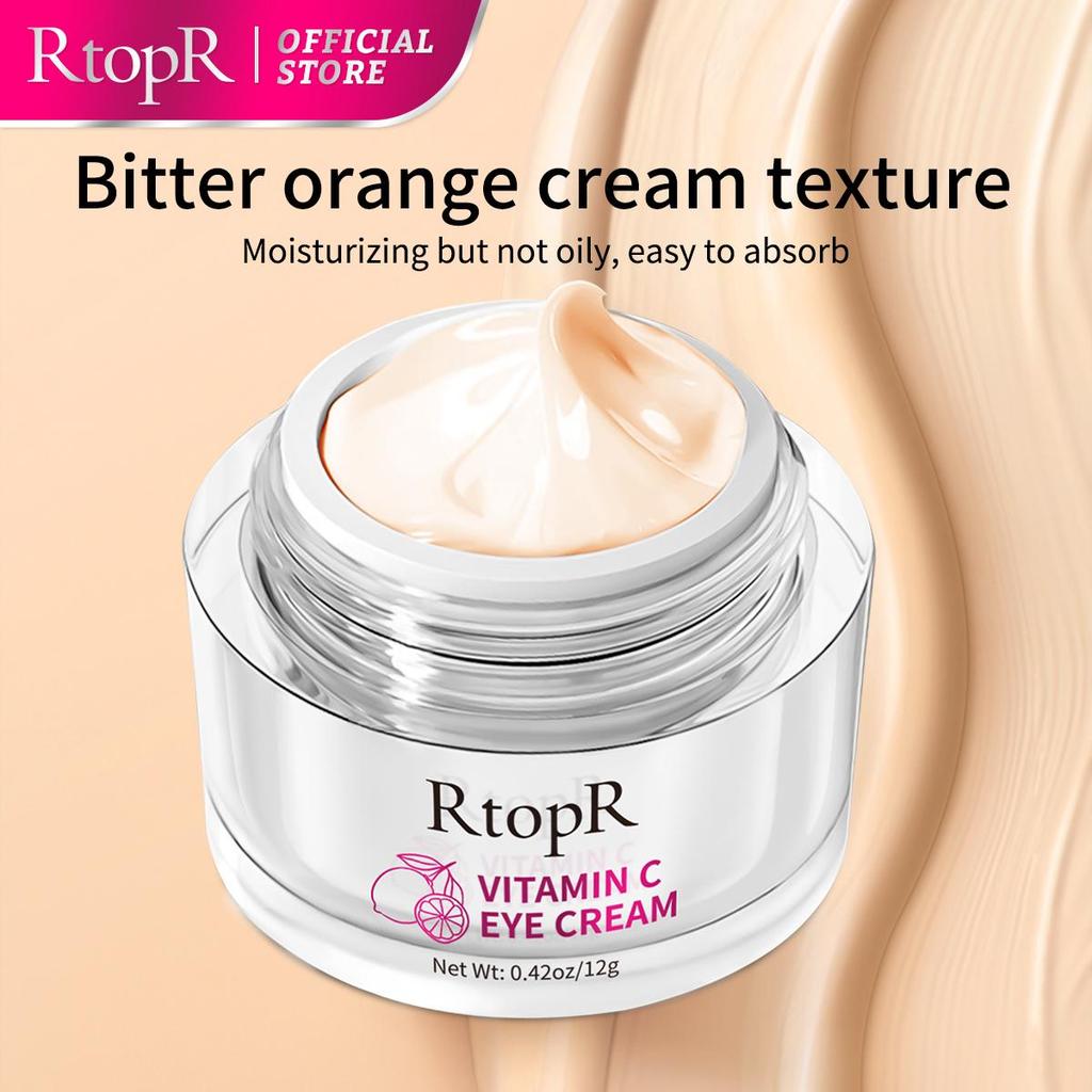 RtopR Vitamin C Anti-rynke øyekrem blekner mørke sirkler Glatter ut øyelinjer bleker Forsinker aldring Eliminerer ødem Øyepleie 12g
