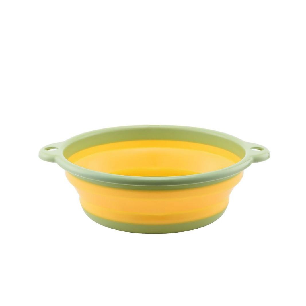 

Портативное складное ведро для мытья лица, стирки и путешествий, компактный и прочный резервуар для воды L жёлтый