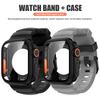 Silicone Strap For Apple Watch 44mm 45mm 46mm Bracelet+Screen Protectores Change To Ultra For iWatch Series 11 10 9 8 7 SE 6 5
