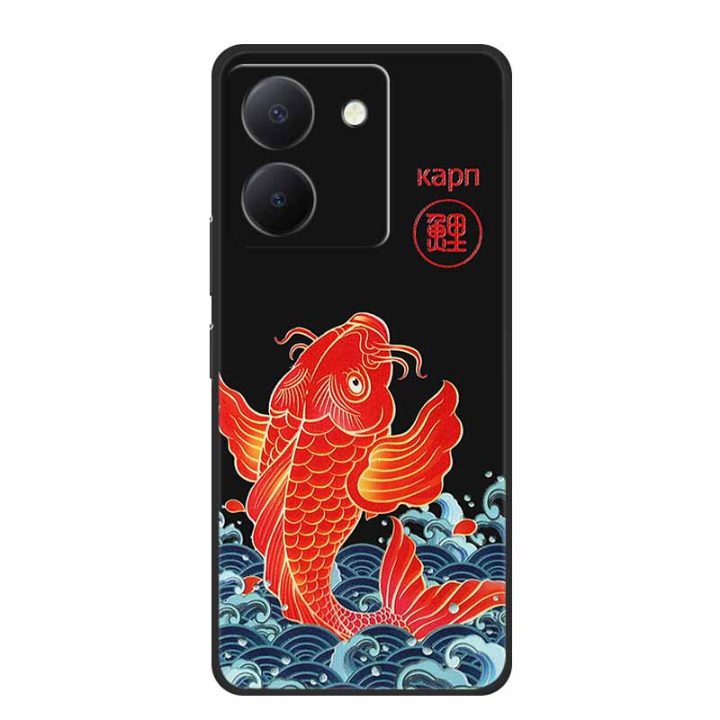 3D Emboss Case For Vivo Y27s Phone Case Relief Black Silicone Soft Back Cover Coque Funda For Vivo Y27s Case Y 27 s Capas 6.64"