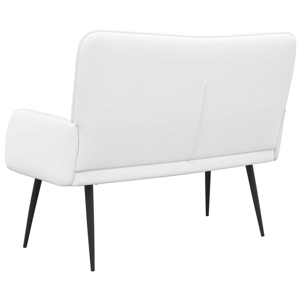 2 Seater Sofa White 115 x 61 x 87 cm Fabric