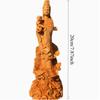 Wooden Statue of Guanyin Sending Children Chinese Style Figure of The Buddha Solid Wood Carving Crafts Home Decoration 20cm