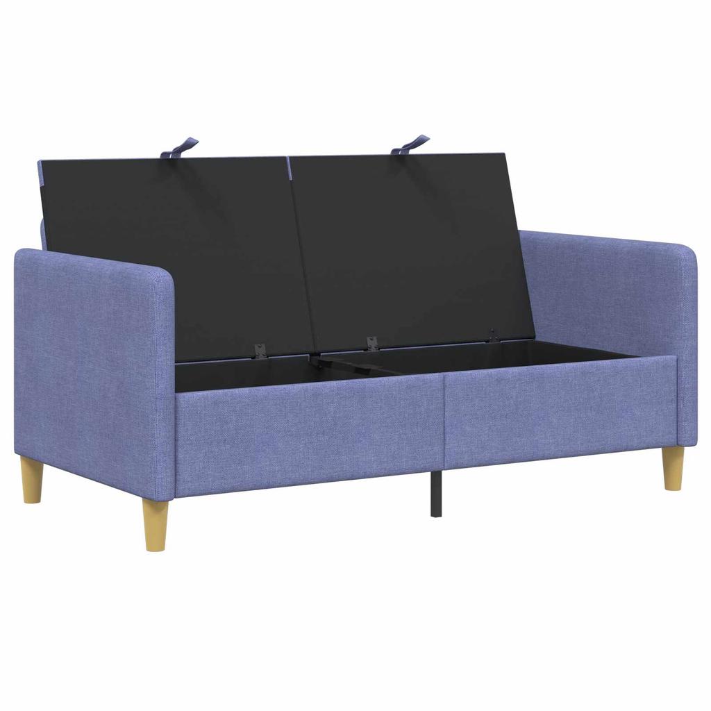 Storage Sofa In Jeans Blue 152 X 78 X 87 Cm Polyester