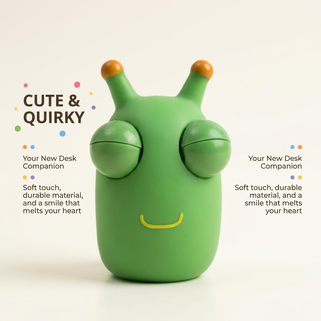 1/3Pcs Green Worm Squeeze Eye Popping Toy Fidget Sensory Stress Relief Toy Adult Birthday Gift Decoration Ornament