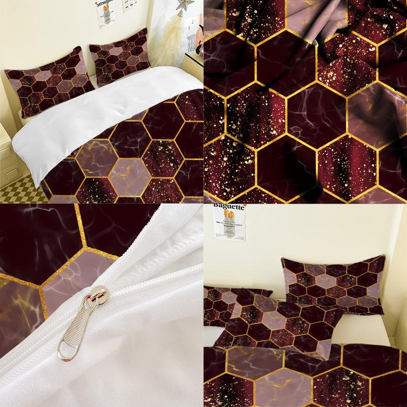 Graphics Series 3D Digital Printing Three-Piece Bedding Kit Bed Sheet Quilt Cover