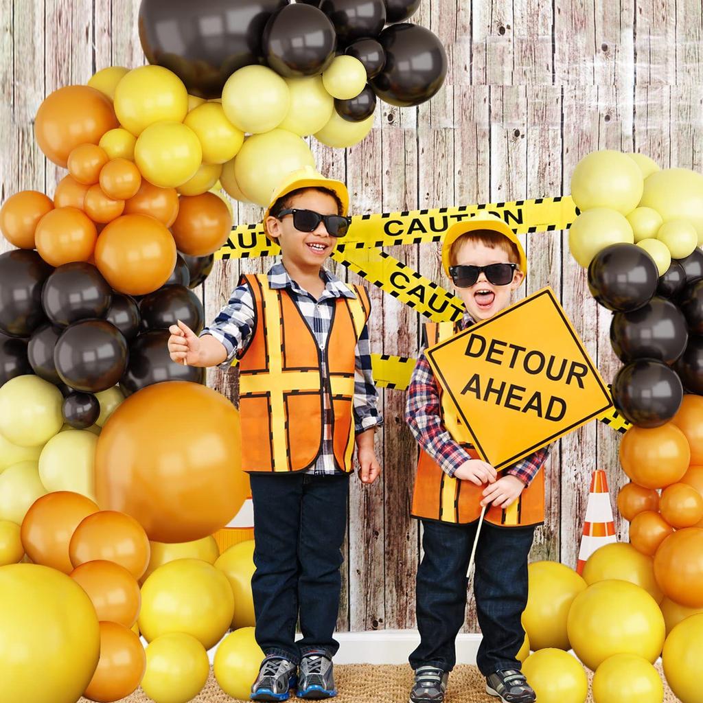 Engineering Vehicle-themed Latex Aluminum Film Balloons Set for Party Decoration, Boy's Birthday Party Decoration Supplies