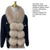 Women Scarf Solid Color Soft Imitation Fox Fur Shawl with Plush Balls Decor Autumn Winter Thickened Warm Scarf