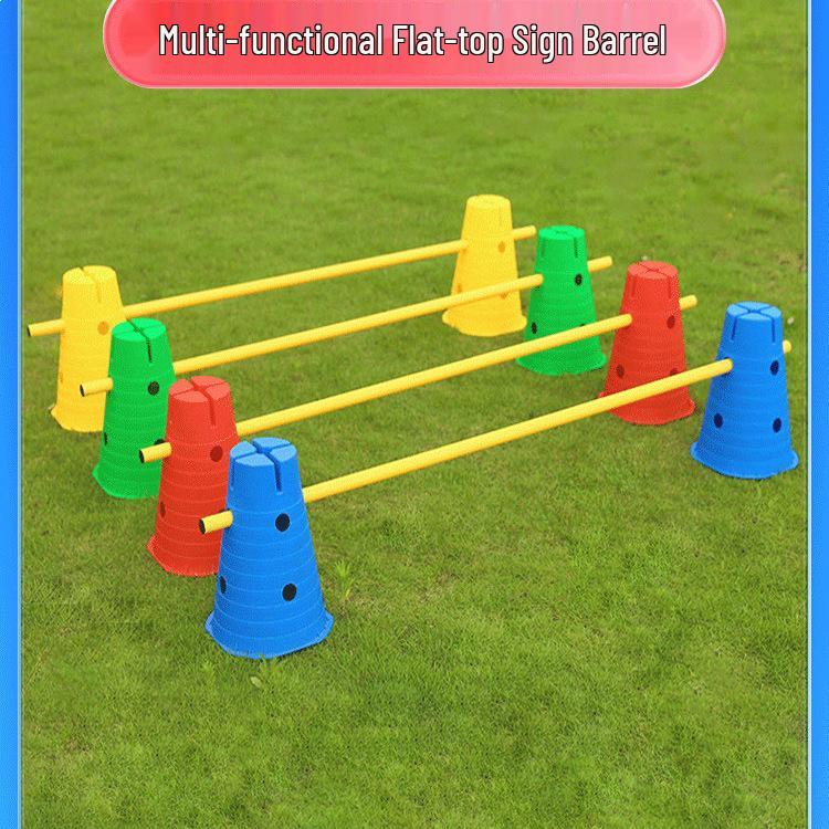 Children's Sensory Training Ice Cream Marker Cones with Holes - Kindergarten Flat-Top Bucket Hurdles and Teaching Aids