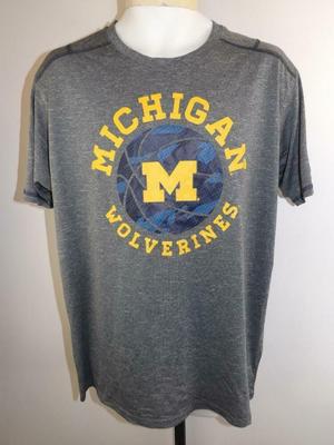 Michigan Wolverines Basketball Grau Performance Unisex T-shirts