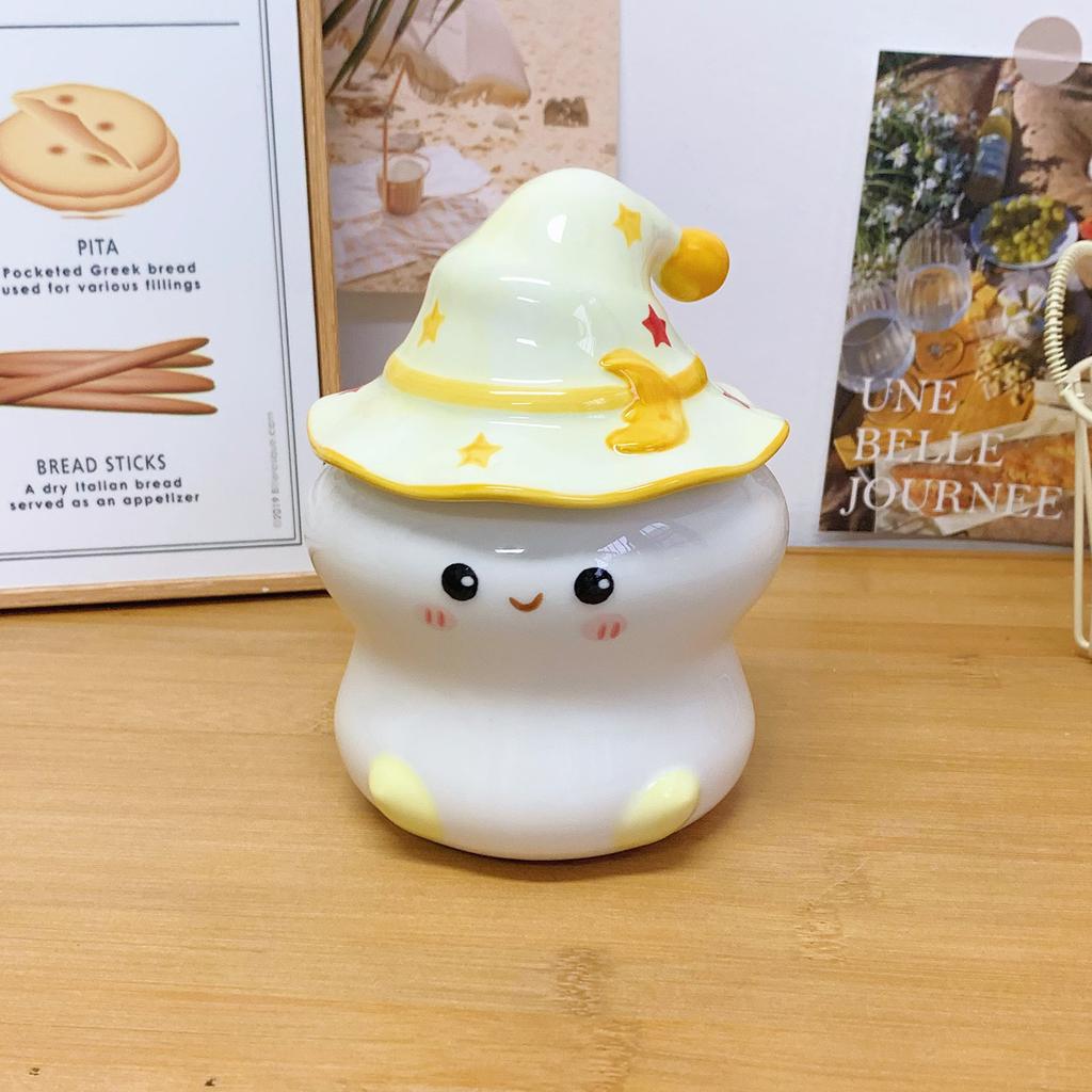 Ghost Mug with Lid Strange Cup Ceramic Gift for Girls Birthday Gift Children's Hand Gift Water Cup