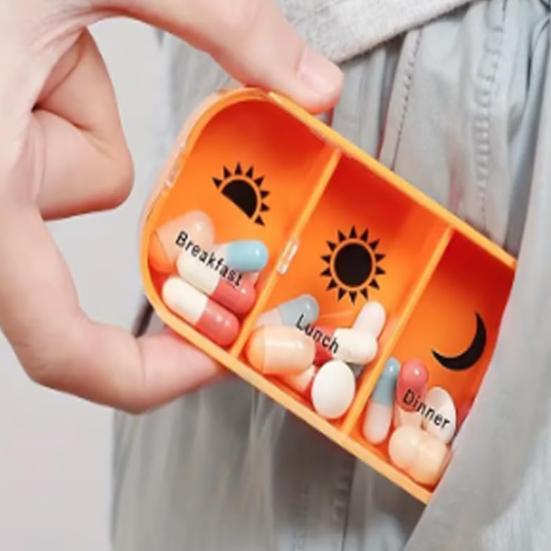 Extra Large Weekly Pill Organizer Medicine Box Compact Design Portable 7-Day Slots Pill Container Travel Separate Pill Case