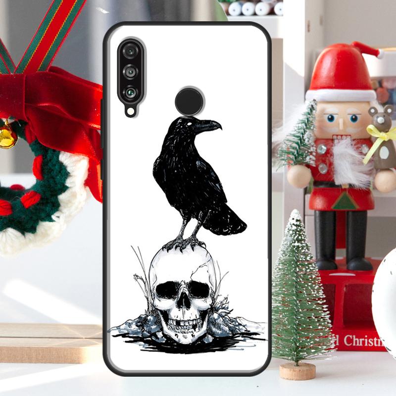 Crow Raven Dark Skull For Huawei Nova 7i 8i 11i 12i 12s Y73 Y70 Y90 Y60 Y72 Y61 Y91 9 10 SE P30 Pro P40 Lite Case