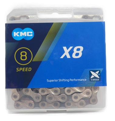 KMC X8 Chain, 8-Speed, Silver/Grey, 114 Links [Parallel Import]