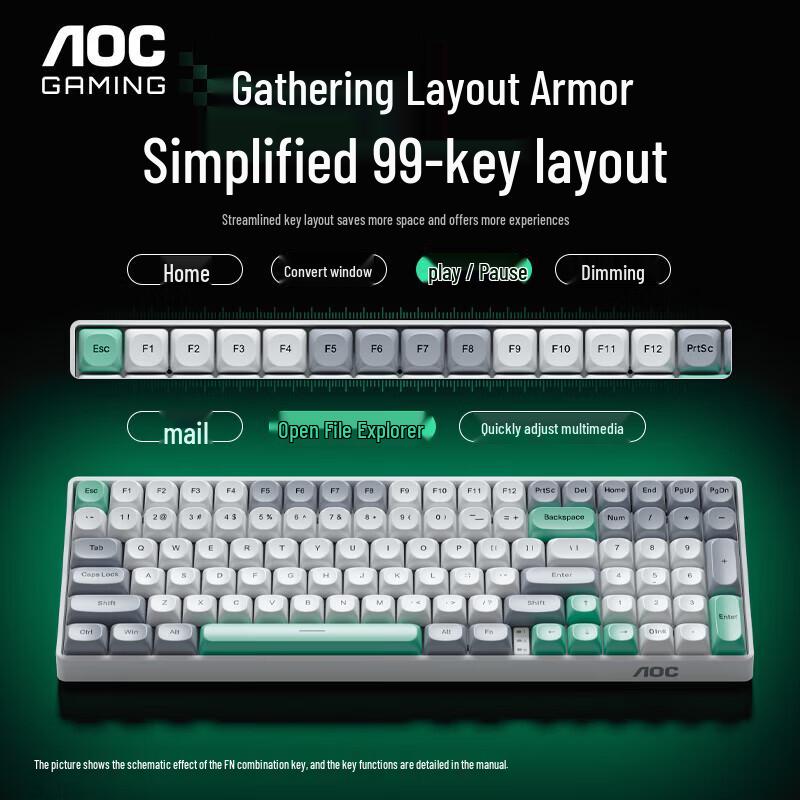 AOC GKM100 Wireless Bluetooth Mechanical Keyboard & Mouse Combo