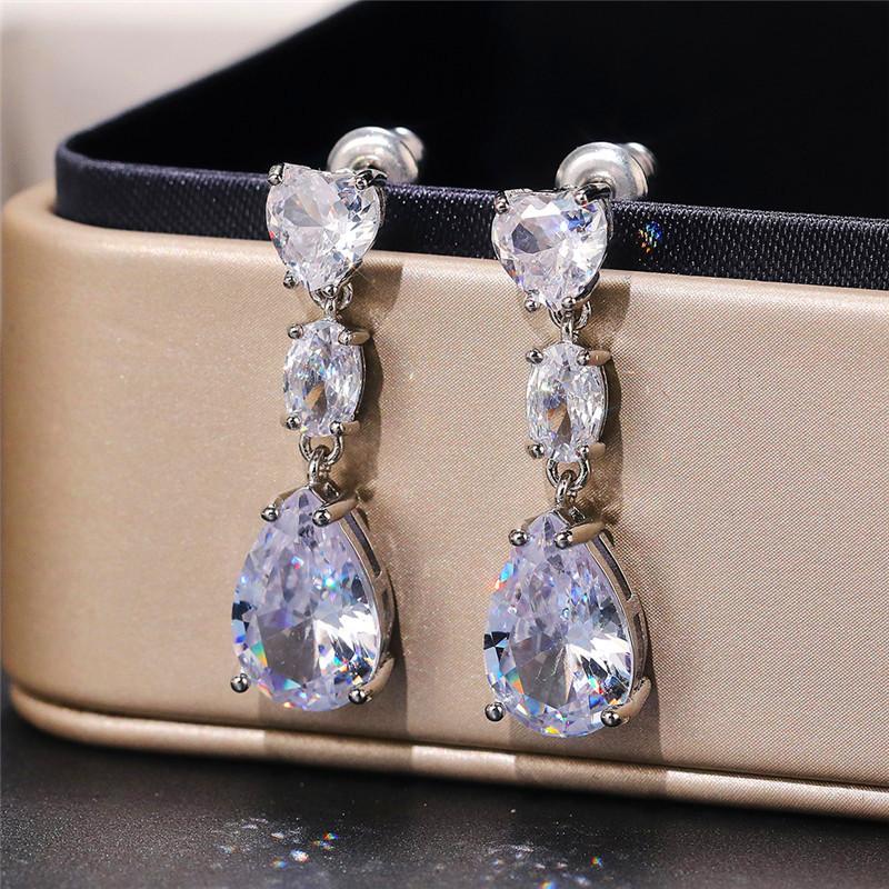 BELLA BOX Einfache elegante Tropfenohrringe für Frauen, Hochzeit, Liebe, Accessoires, ästhetische Dame, baumelnde Ohrringe, ausgefallenes Geschenk, Modeschmuck