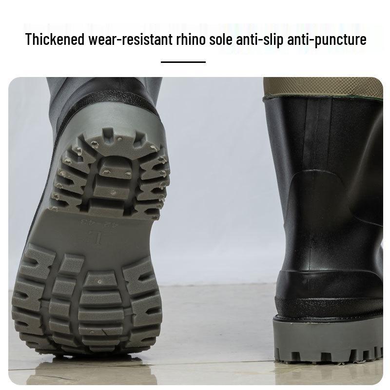 Half-Body Waterproof Fishing Waders with Belt and Boots
