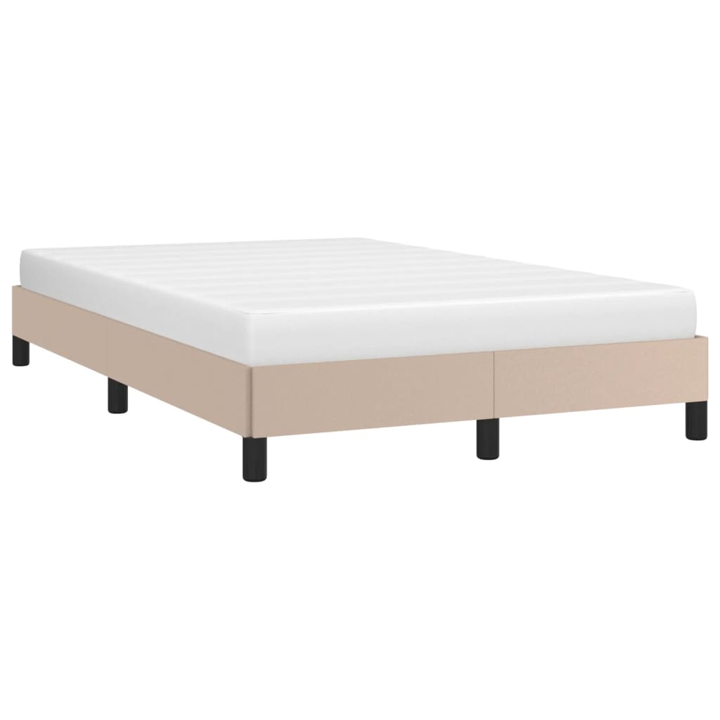 Bed Frame Without Mattress Cappuccino Brown 120 X 190 Cm Faux Leather