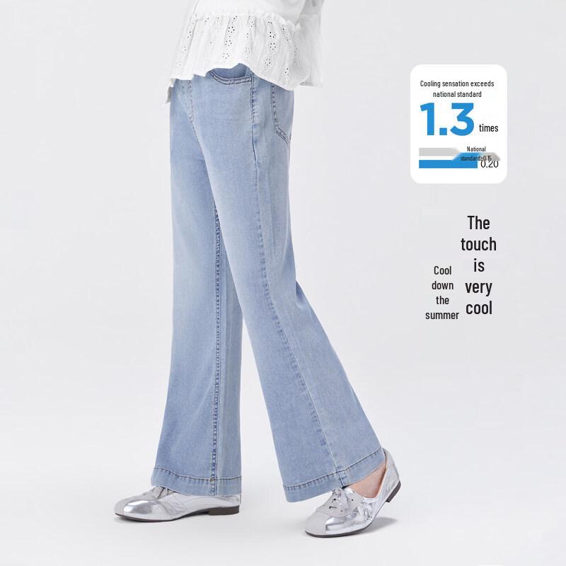 Girls  Cooling Sun Protection Tencel Washed Flare Jeans 165