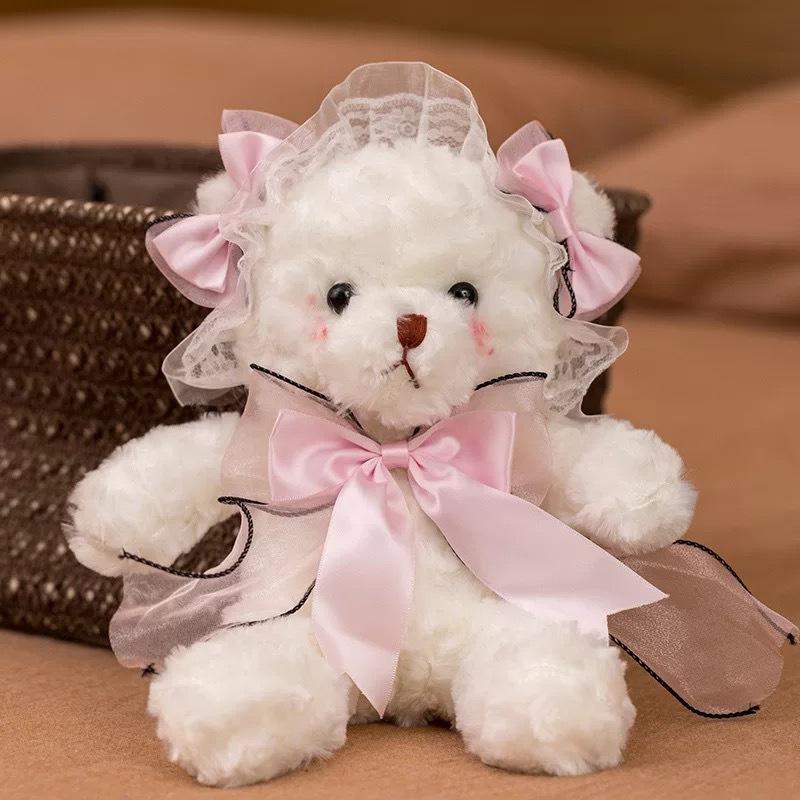 Urocza lalka miś z koronką Lolita Lalka miś Lalka mała pluszowa zabawka Lalka do automatu chwytakowego Prezent na wydarzenie