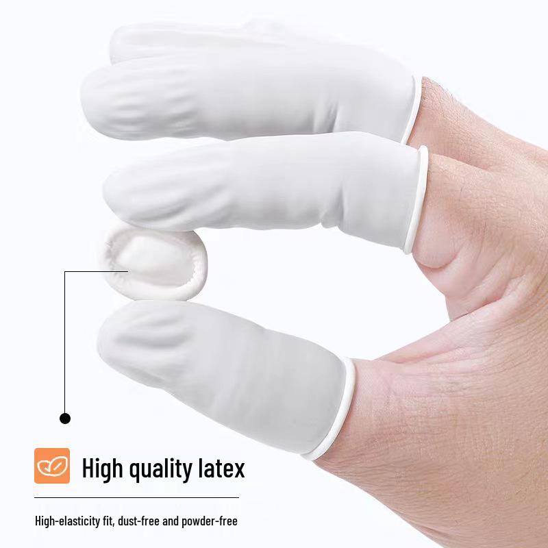 Latex Finger Cots: Disposable, Adhesive, Dust-Free, Powder-Free for Embroidery, Beauty, Manicure, Industrial, Electronic Use