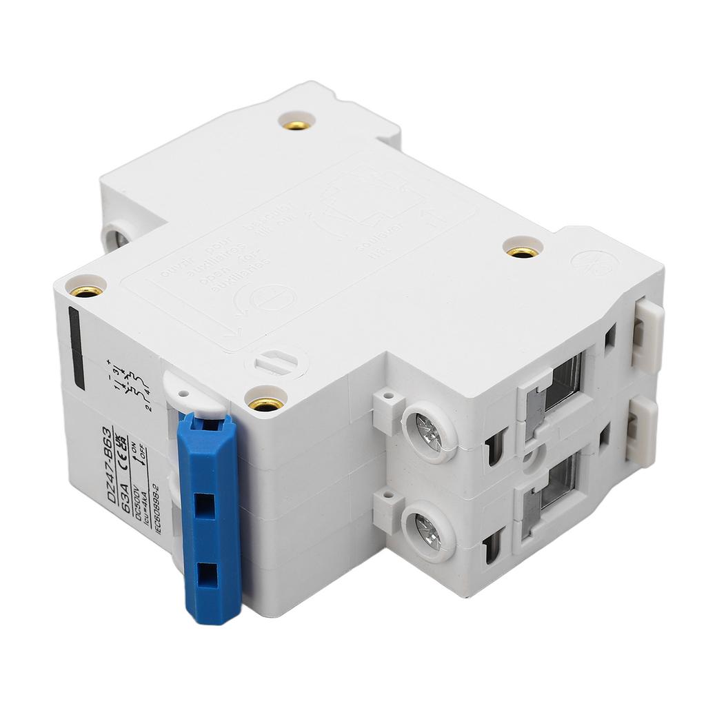 2P Circuit Breaker DC 500V MCB 63A Protection Switch 4000A Breaking Capacity for Home Type B