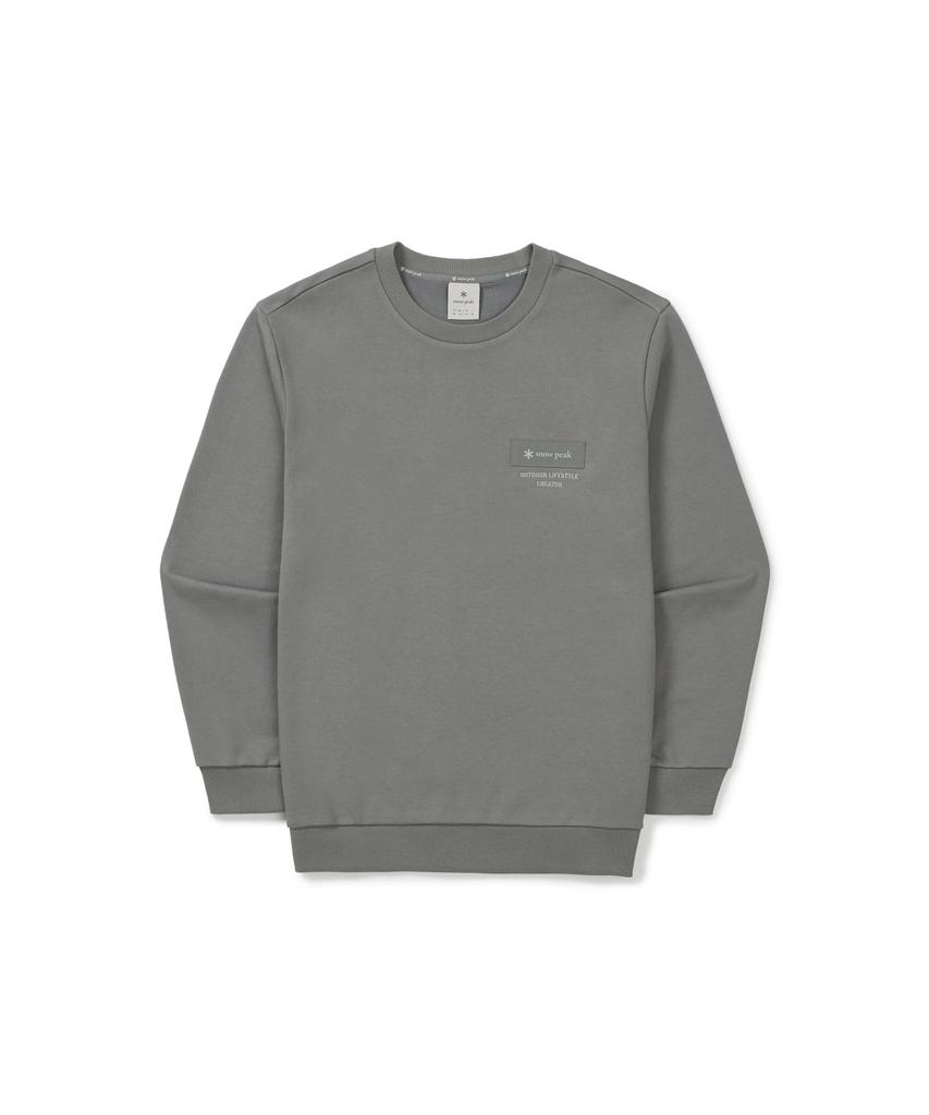 Snow Peak Woven Patch Sweatshirt Dark Size L GS-S25FMFHT24, Top, Sweatshirt, Men's/Women's, Grey,
