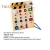 LED Light Switch Busy Board Toddler Light-up Switch Control Wooden Board Toy Portable Travel Fine Motor Skills Kids Early Educational Learning