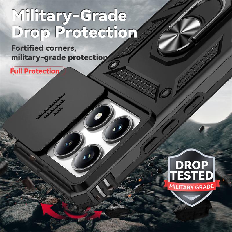 Funda For Xiaomi 14T Pro Armor Car Magnetic Ring Case For Mi 14T Mi14T Xiaomi14T 14 T Pro 14TPro 5G Slide Lens Protection Cover