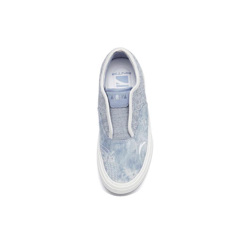 Anta Qian Xing Low-Top Skateboard Shoes Women's Gray Blue Slip-on Version Sneakers 122228017-5