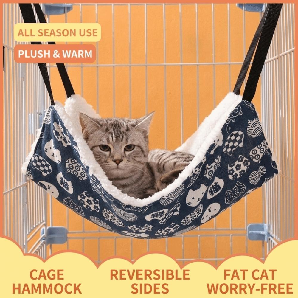 Fleece-lined Hanging Cat Bed Adjustable Pet Cage Hammock Pet Supplies Cat Hammock Pet Cage Use