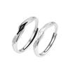 Anelli Coppia Stella & Luna in Argento Sterling 999 - Design Aperto Regolabile per Uomo & Donna
