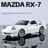 1/32 Initial D Mazda RX7 Alloy Diecast Toy Car Models with Sound Light Scale Model Car Toys for Kids Birthday Collectible Gifts