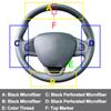 DIY Hand Sewing Car Steering Wheel Cover For Renault Clio 2013-2019 Customized Non-Slip Microfiber Braid Interior Accessories