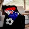 Kroatische Fußball-Stolz-Decke Outdoor-Flanell-Decke für Camping, Wandern, Gartenpartys, Picknick-Zubehör, Geschenk für Familie und Freunde