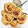 Simulated Roses Bunch Realistic Artificial Roses Faux Rose Bundle with Bendable Stems for Home Decor Parties Weddings Flower Arrangements