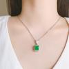 Collier Tempérament Bijoux Trésor Coloré Populaire Luxe Incrusté Émeraude Imitation Rétro Chaîne Pendentif Collier Clavicule