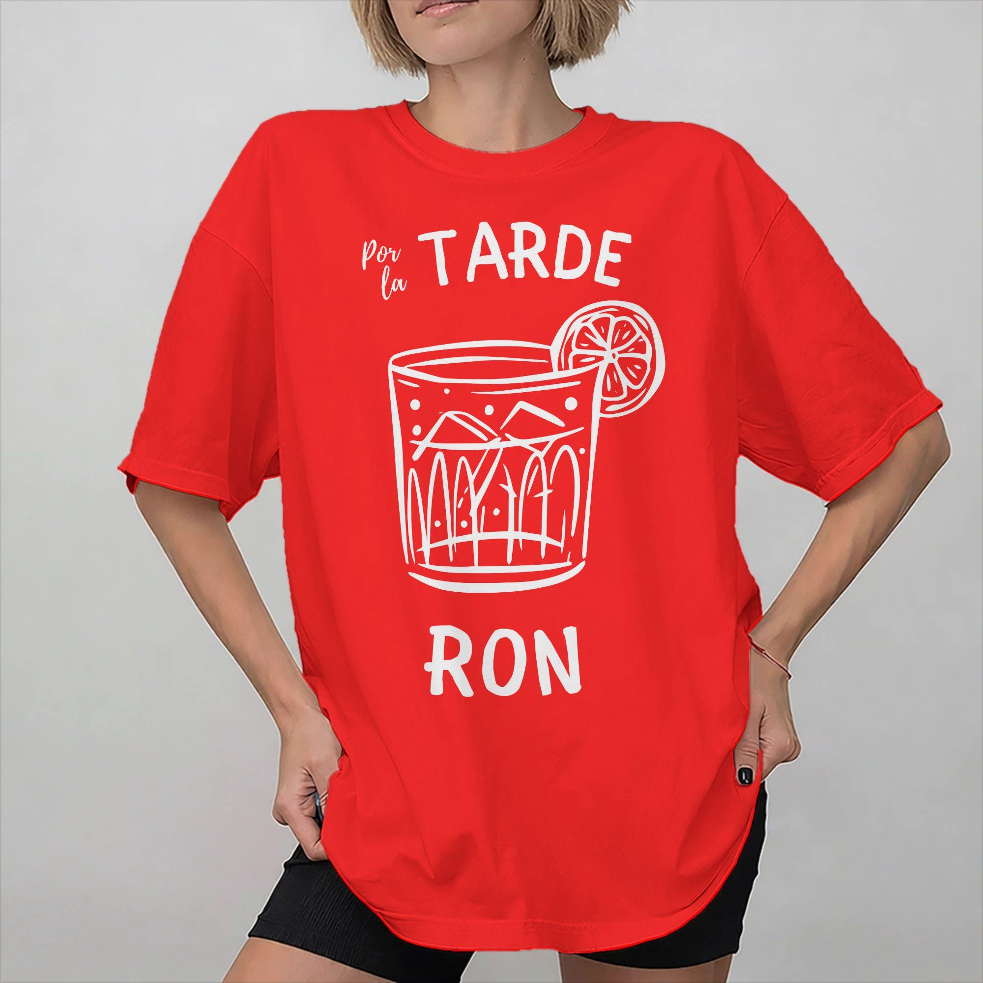 Por la Unisexana cafe por la tarde ron Outfit Unisex Women T Shirts Cotton Tee Printed Tops Tshirt S