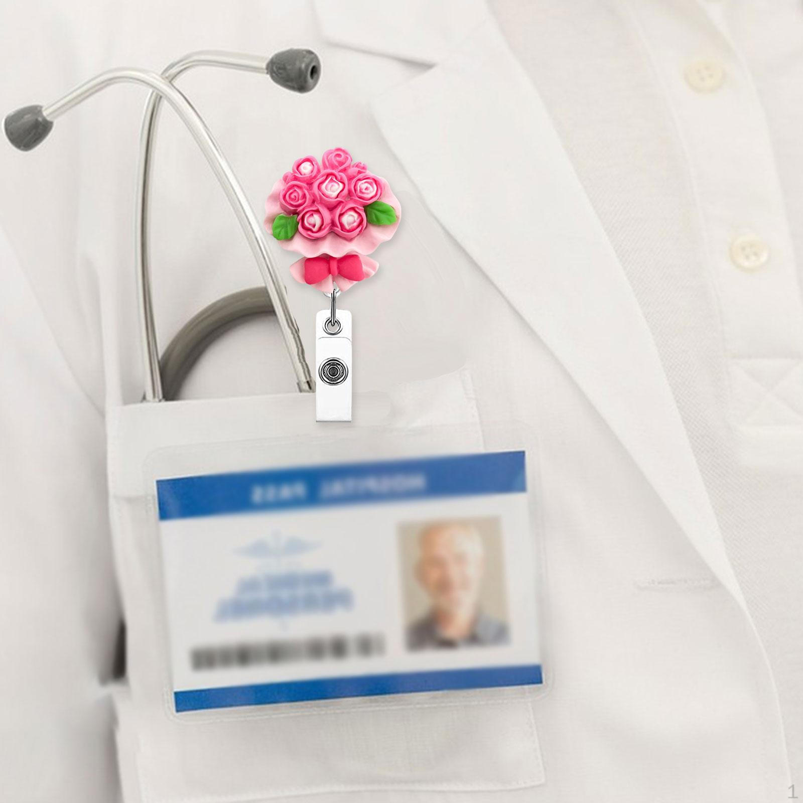 

Держатель катушки для бейджа медсестры, выдвижная визитная карточка для студентов rose