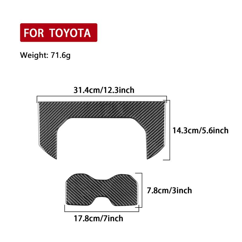 For Toyota Tundra Sequoia + Car Accessories Carbon Fiber Rear Console Cup Holder Panel Interior Cover Trim Modified Sticker