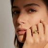 INS Style Sunburst Texture Signet Ring, 18K Gold Plated Stainless Steel, Sizes 5 6 7 8, Minimalist Stackable Ring for Daily Wear